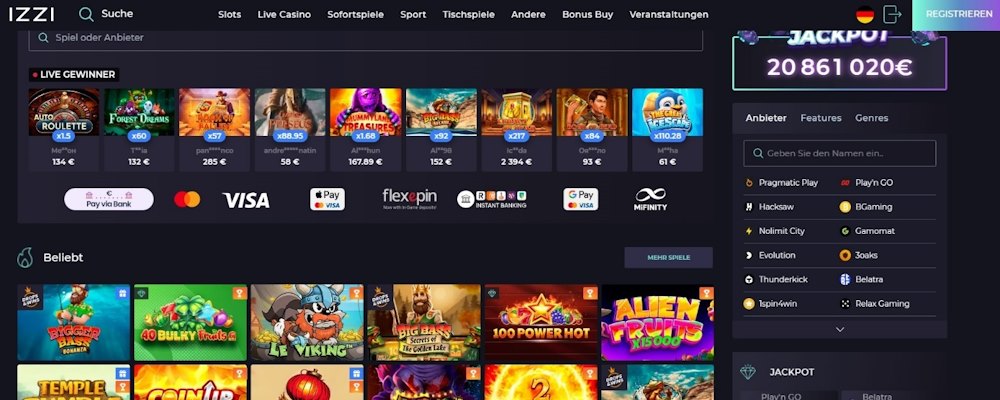 Izzi Casino hat den besten Willkommensbonus