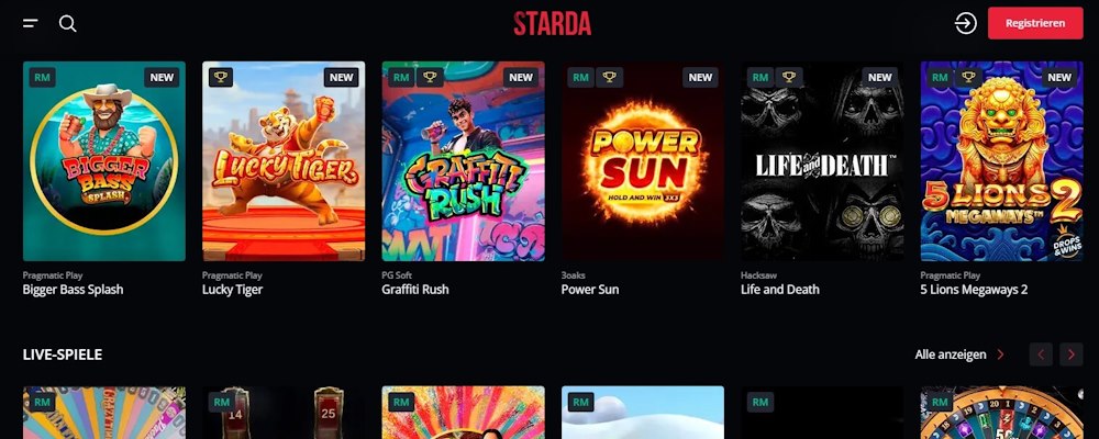 Die beste Live Casino Sektion gibt es bei Starda